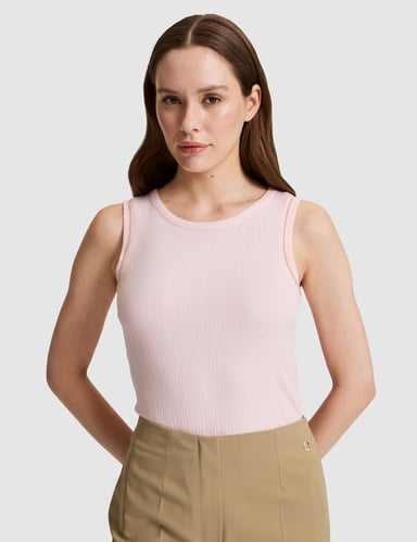 Açık Pembe Slim Fit Örme Bluz