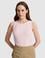 Açık Pembe Slim Fit Örme Bluz