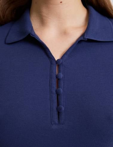 Lacivert Slim Fit Polo Yaka Tişört