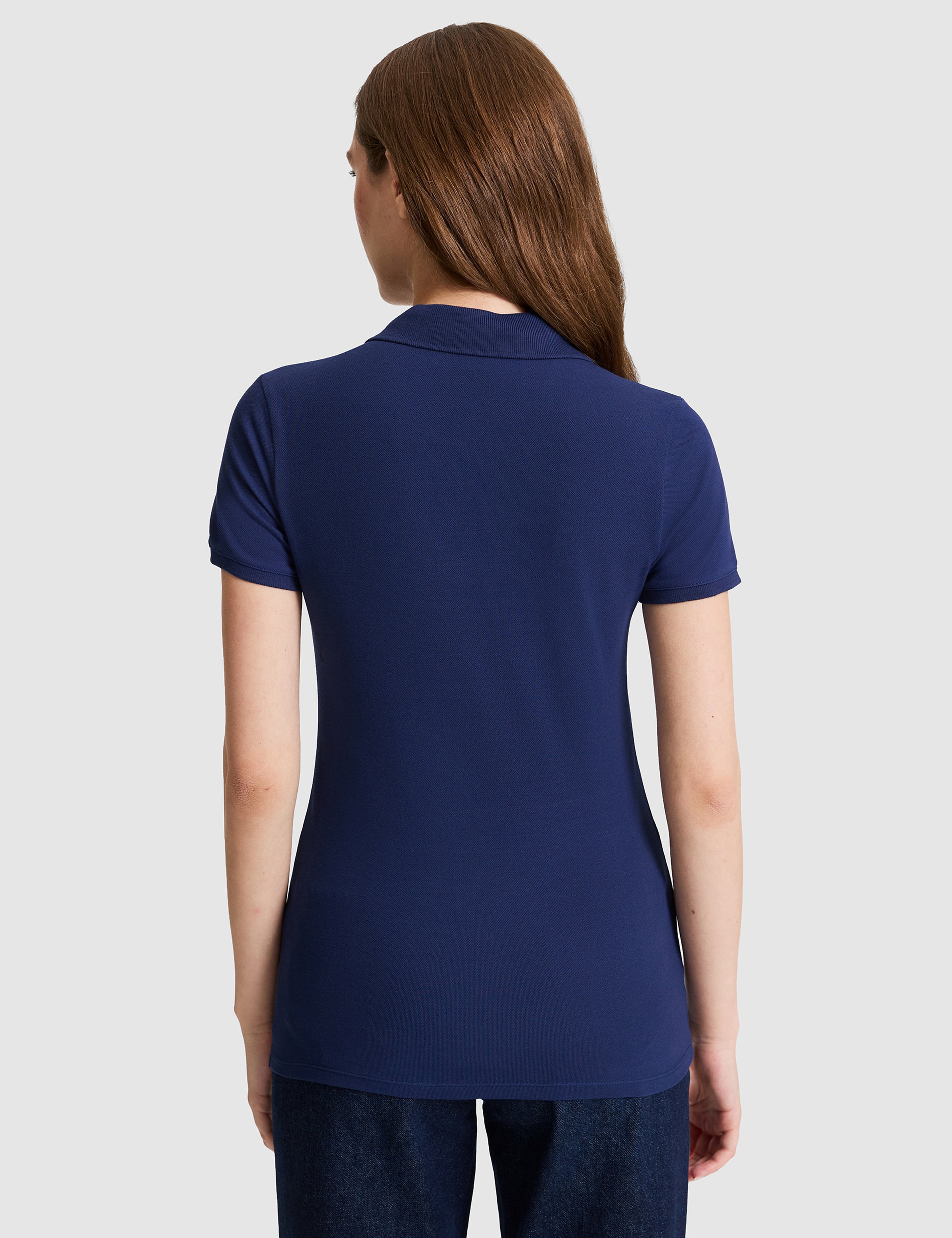 Lacivert Slim Fit Pamuklu Polo Yaka Basic Tişört