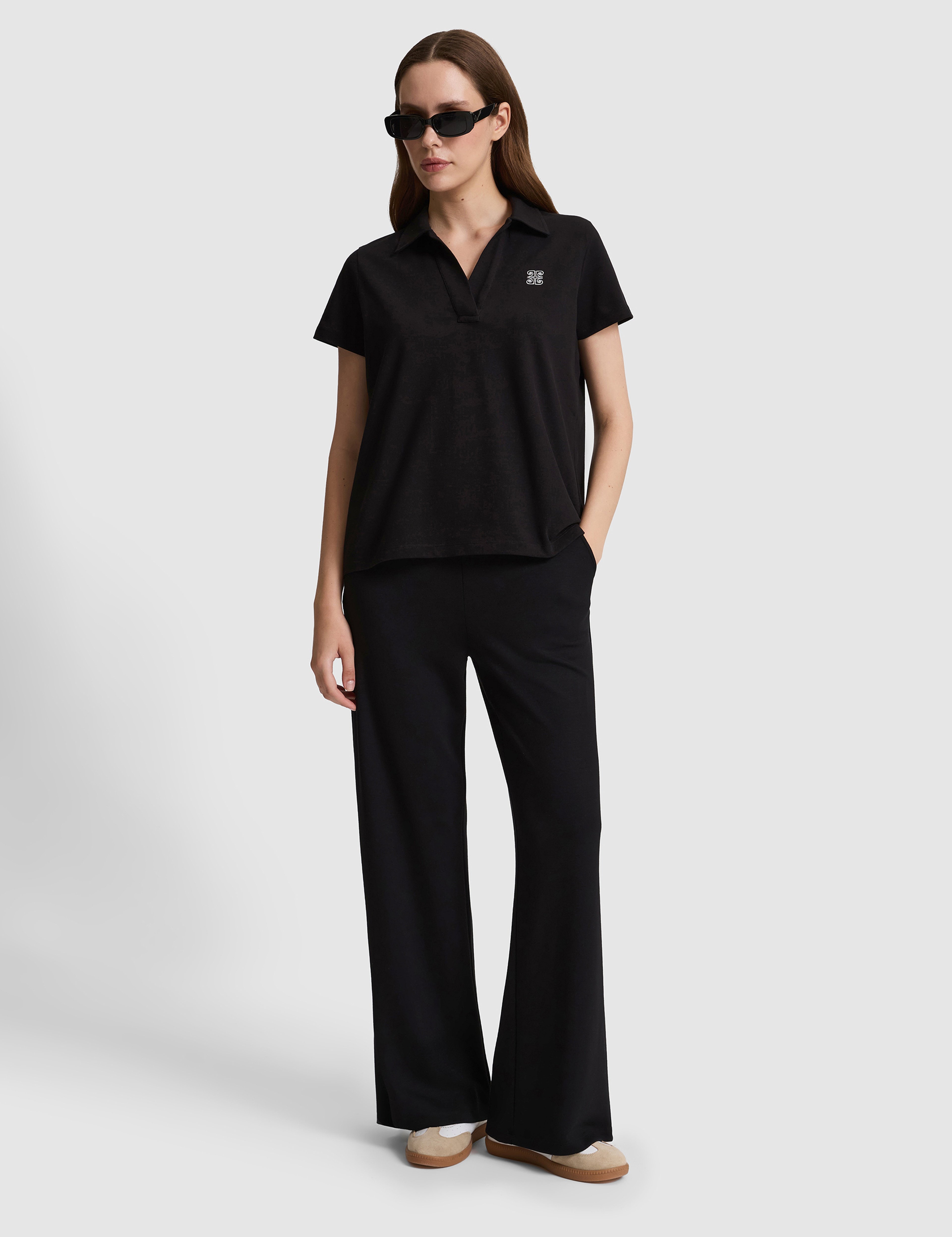 Siyah Comfort Fit Polo Yaka Tişört