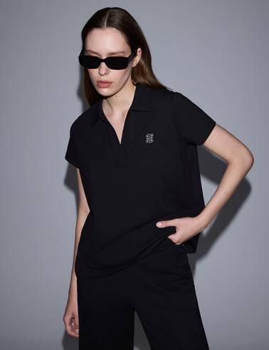 Siyah Comfort Fit Polo Yaka Tişört