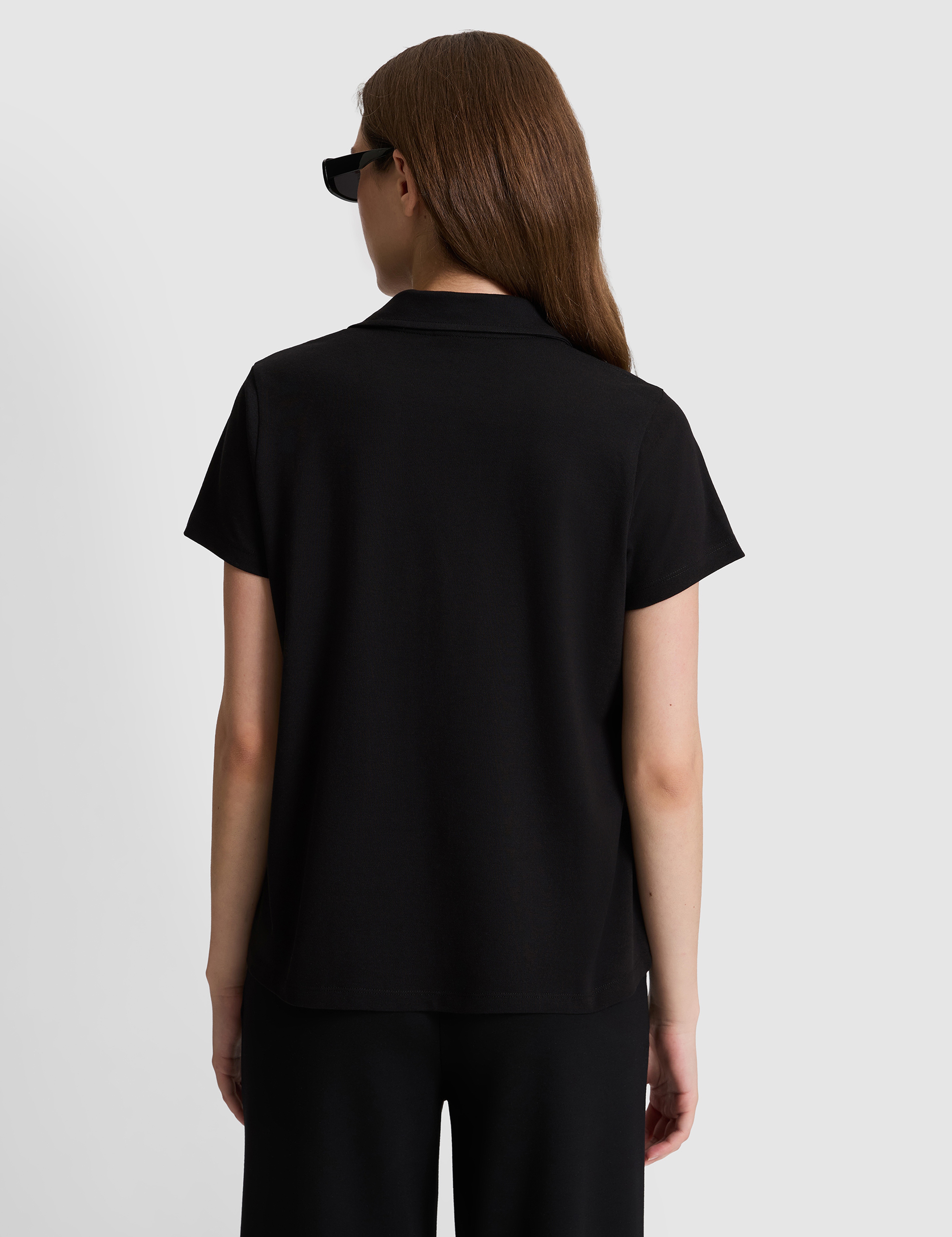 Siyah Comfort Fit Polo Yaka Tişört - Image 6