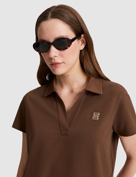 Kahverengi Comfort Fit Tişört - 50326890021