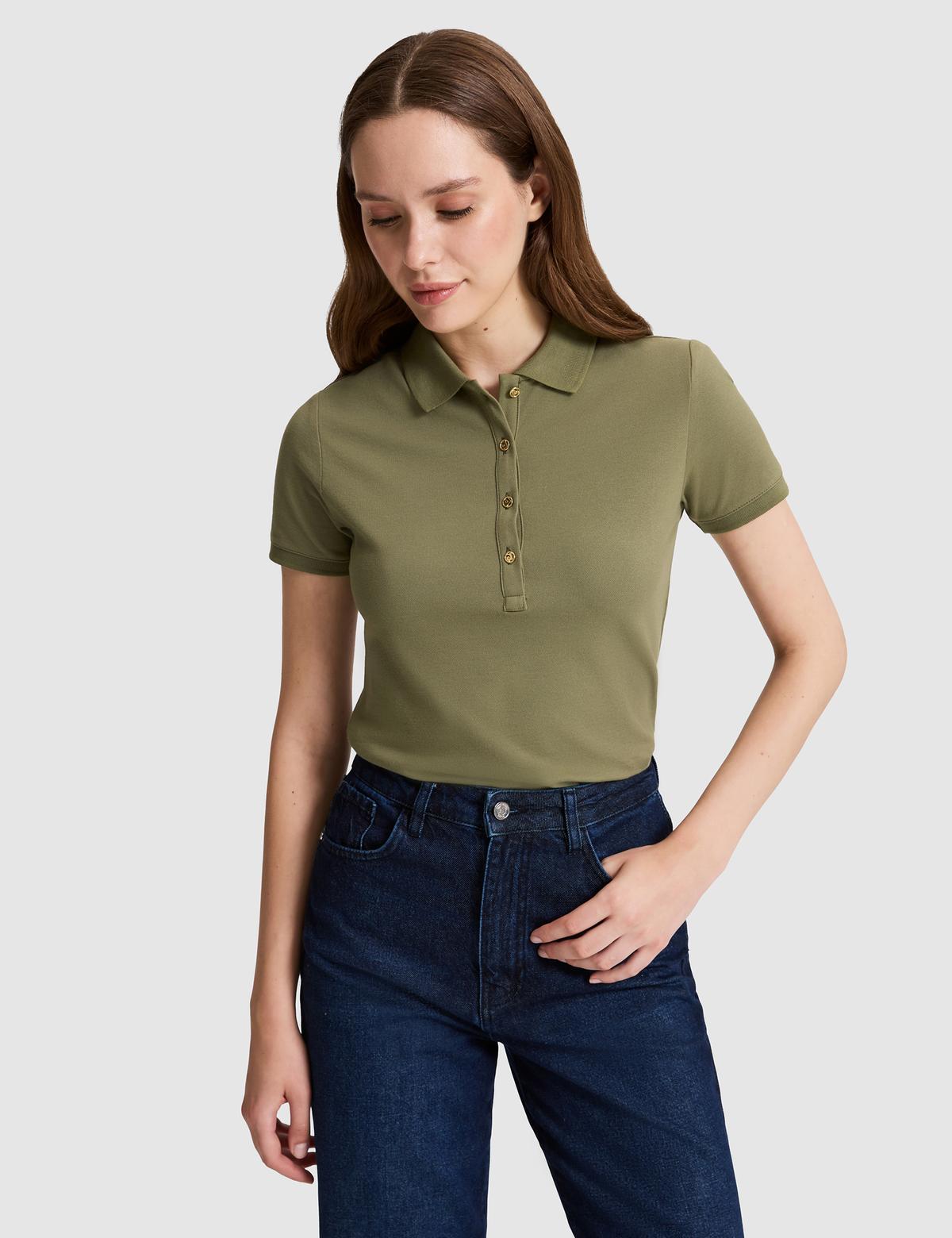 Haki Slim Fit Basic Tişört - 50325456021