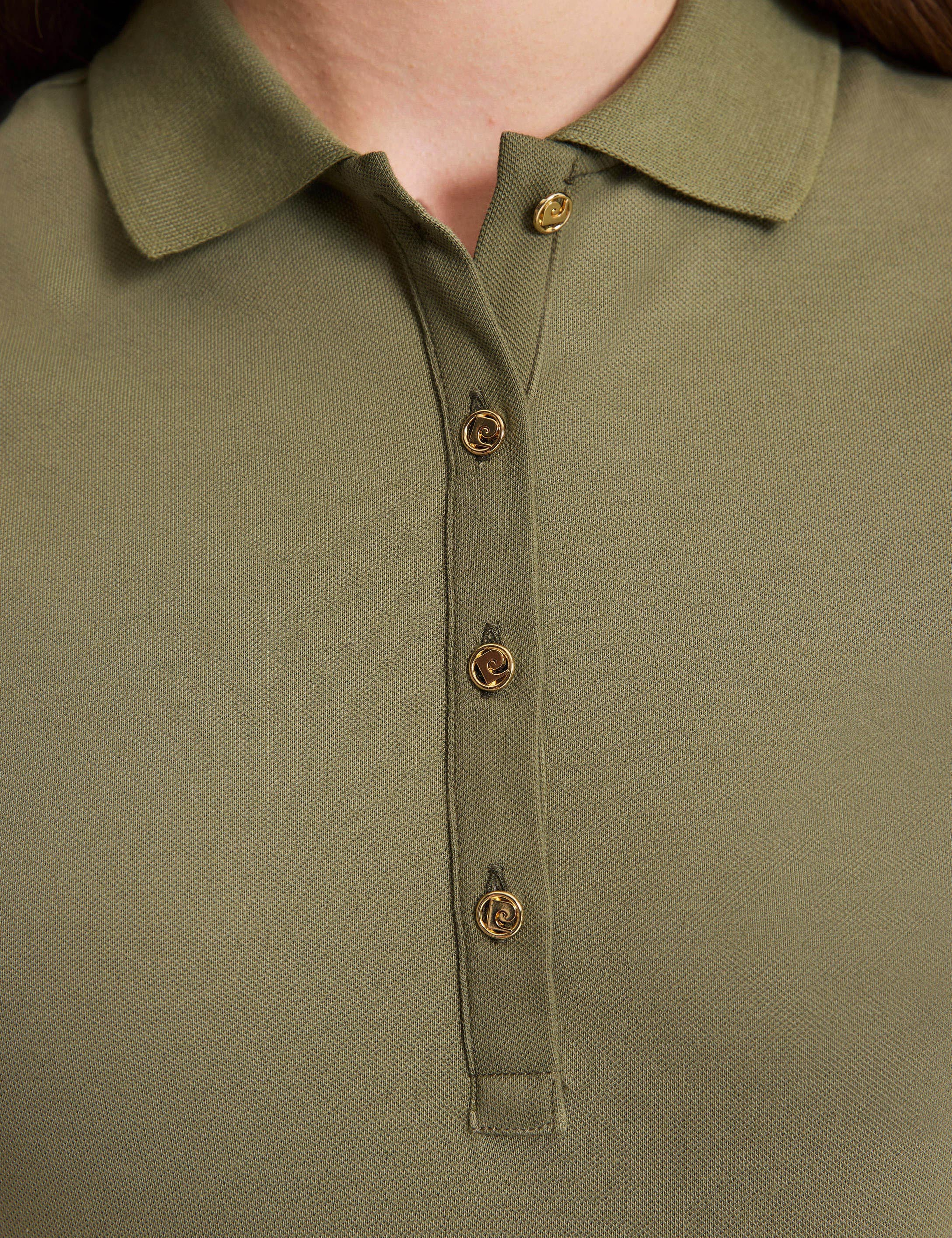 Haki Slim Fit Pamuklu Polo Yaka Basic Tişört - Image 6