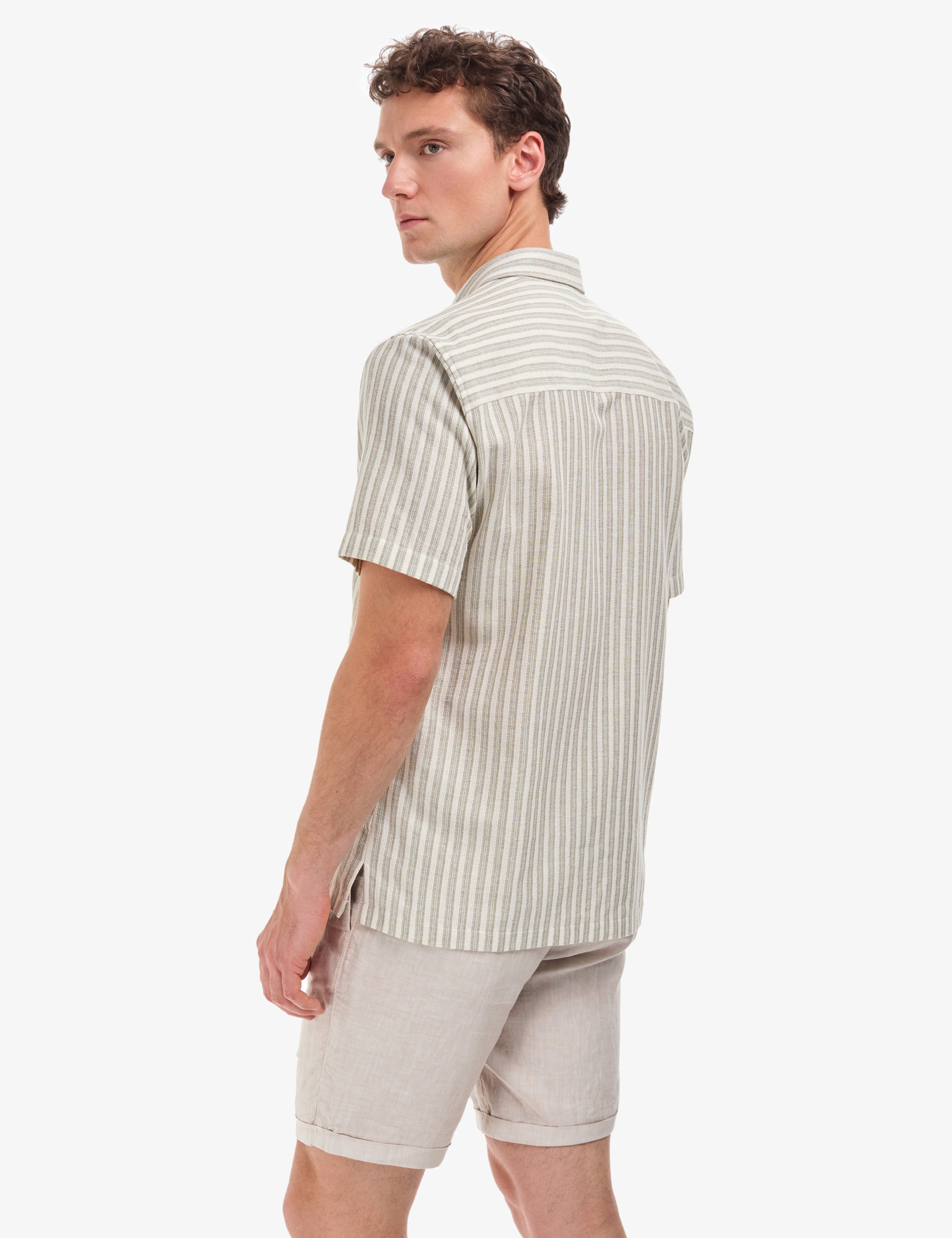 Haki Oversize Kısa Kollu Gömlek