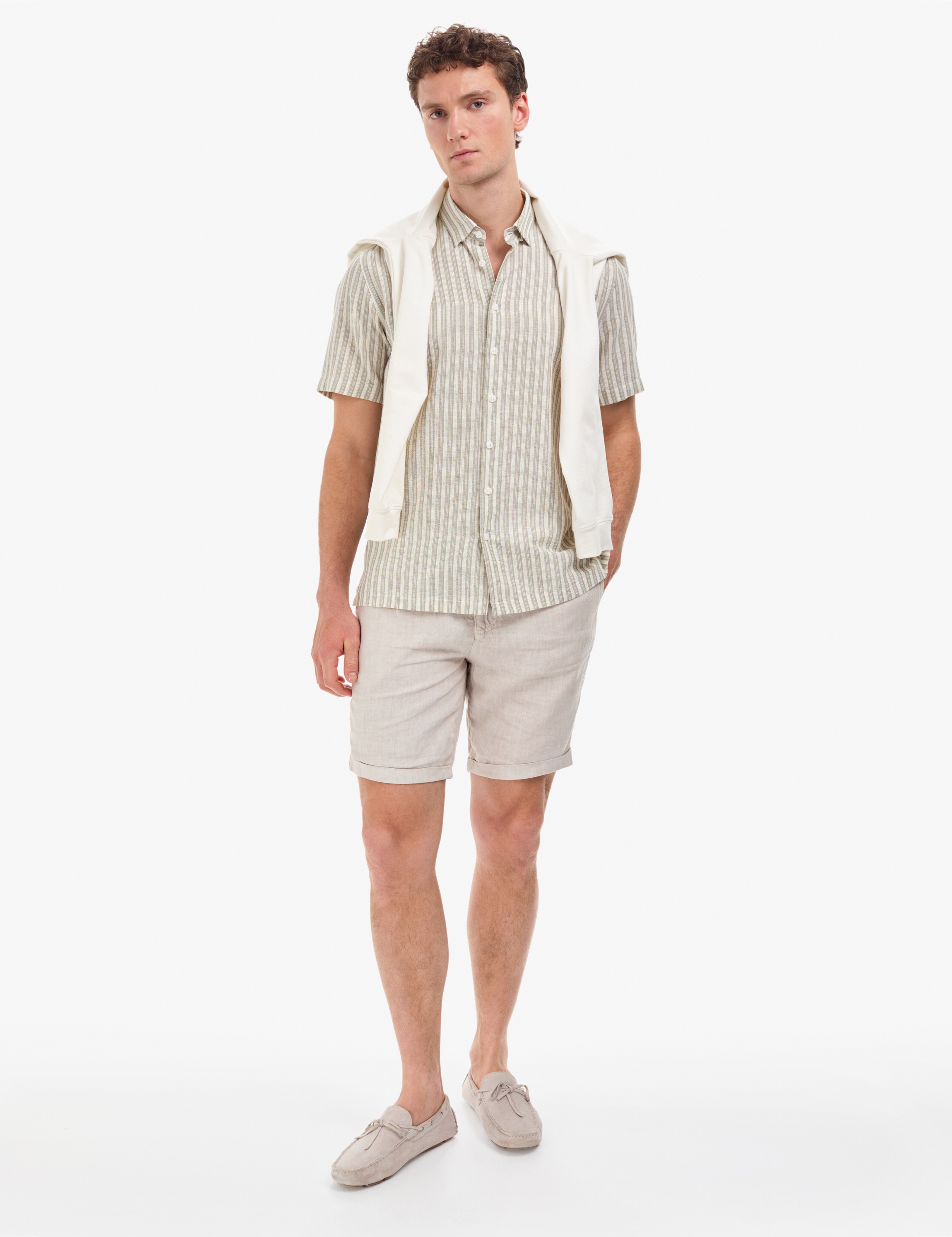 Haki Oversize Kısa Kollu Gömlek - Image 4