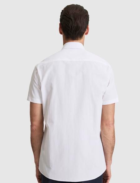 Beyaz Regular Fit Kısa Kollu Gömlek - 50325339014