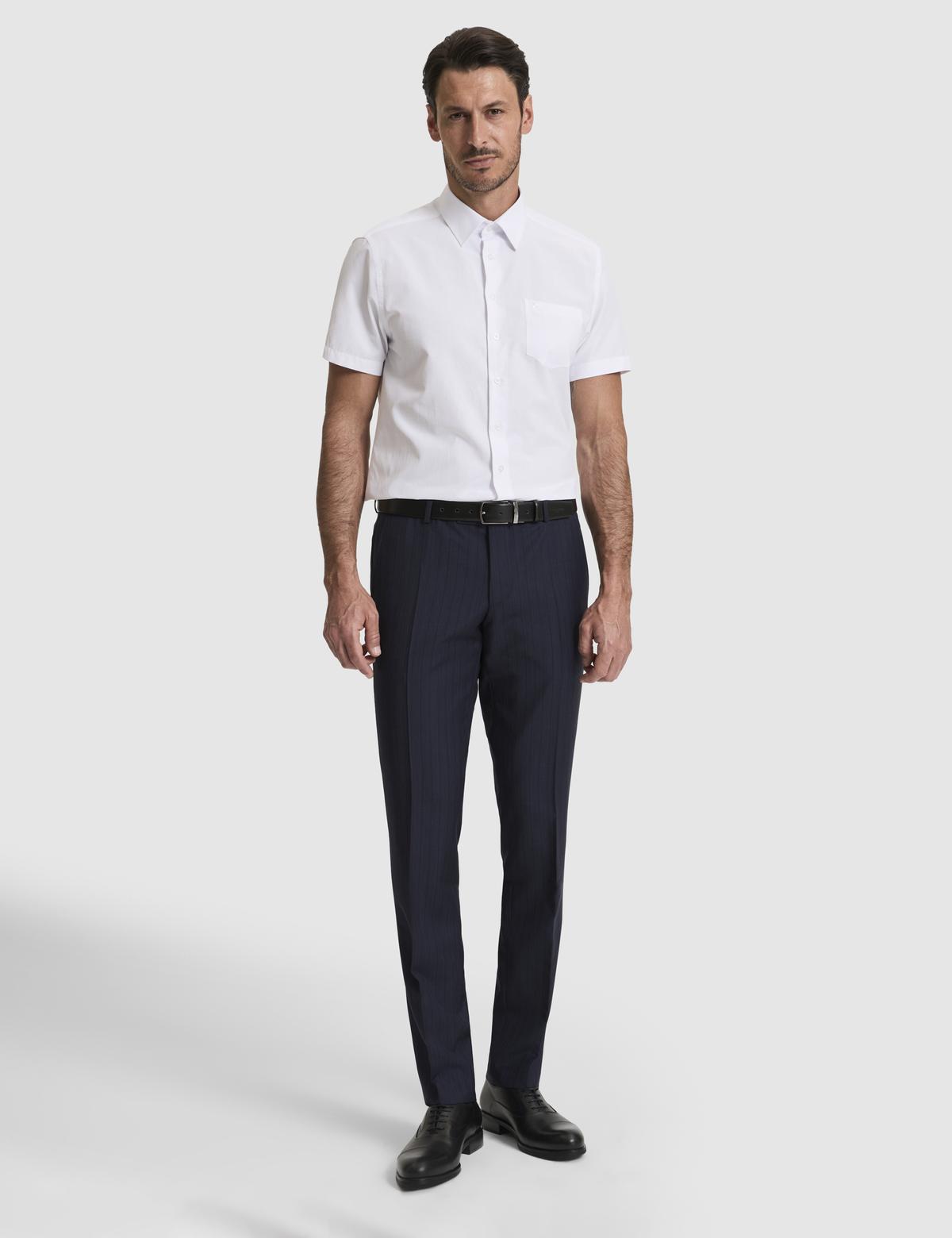 Beyaz Regular Fit Kısa Kollu Gömlek - 50325339014