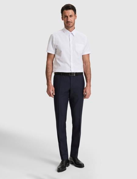 Beyaz Regular Fit Kısa Kollu Gömlek - 50325339014