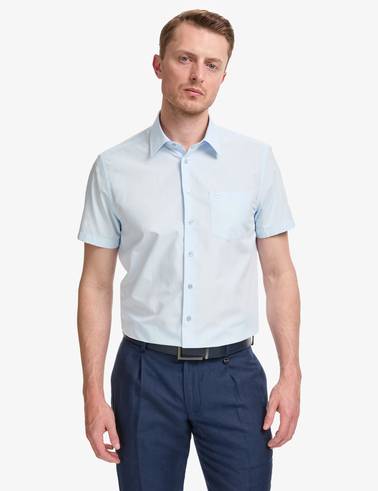 Açık Mavi Regular Fit Kısa Kollu Gömlek