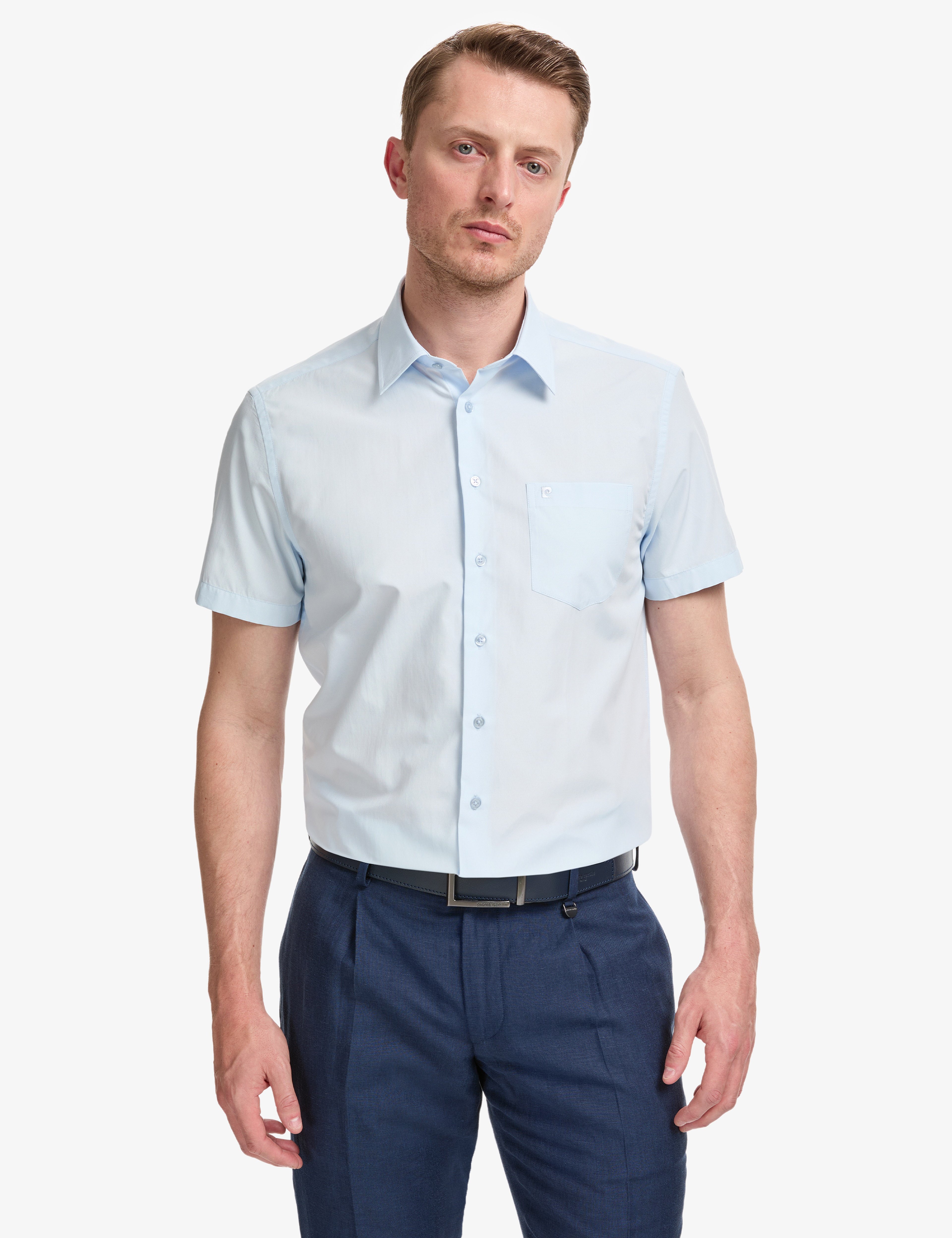 Açık Mavi Regular Fit Kısa Kollu Gömlek - Image 1