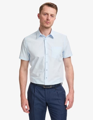 Açık Mavi Regular Fit Kısa Kollu Gömlek