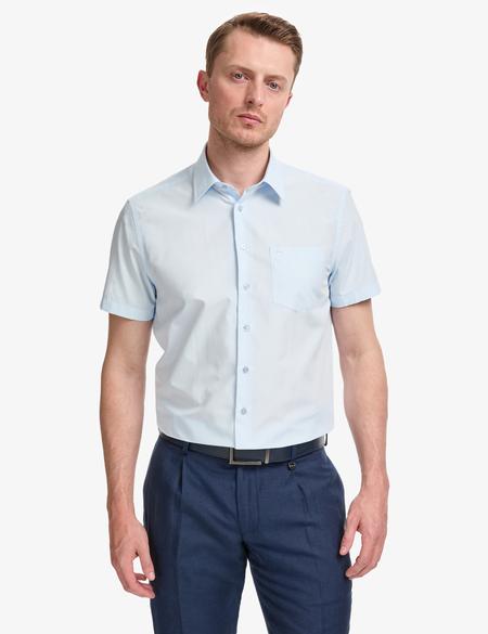 Açık Mavi Regular Fit Kısa Kollu Gömlek - 50325339005