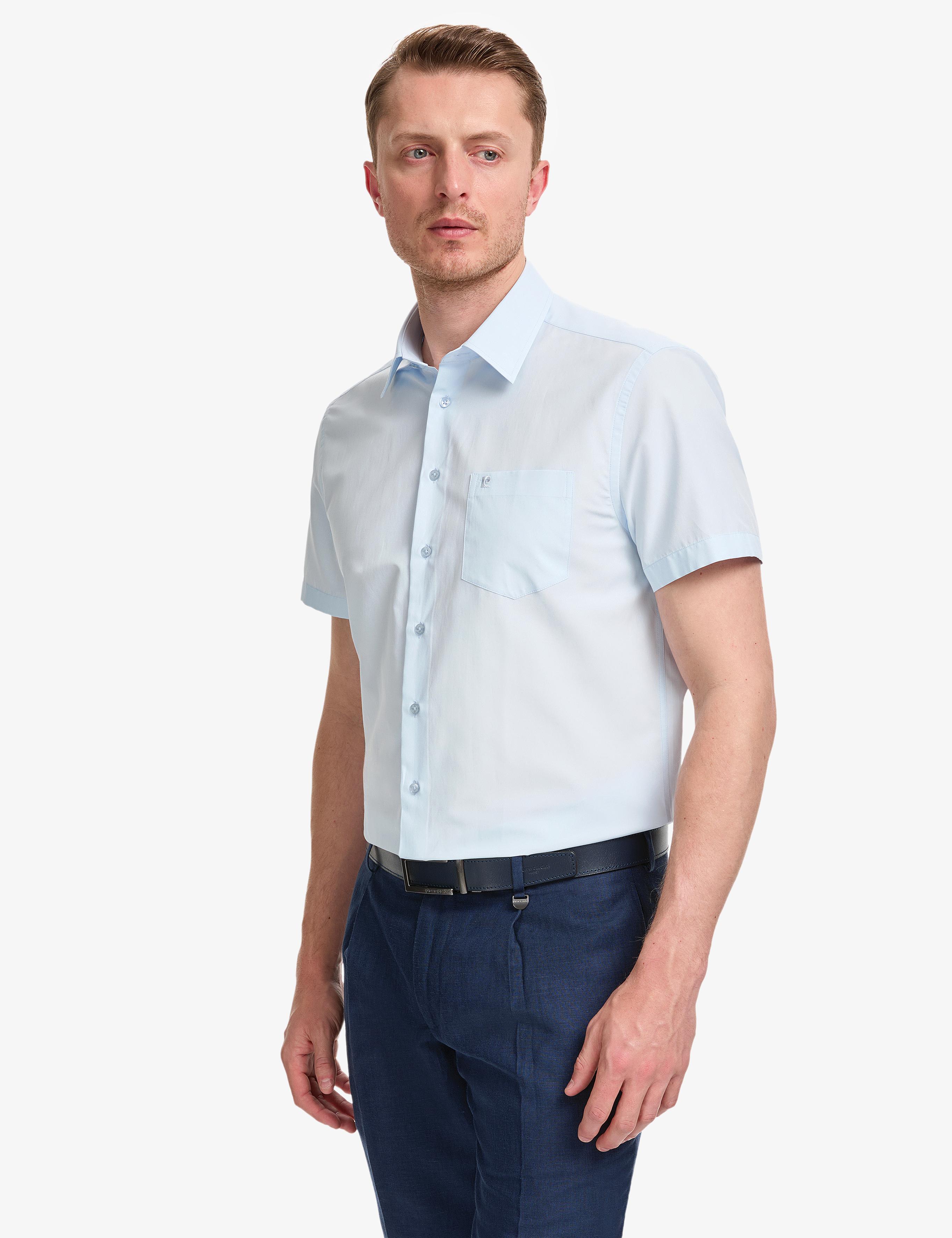 Açık Mavi Regular Fit Kısa Kollu Gömlek