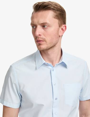 Açık Mavi Regular Fit Kısa Kollu Gömlek