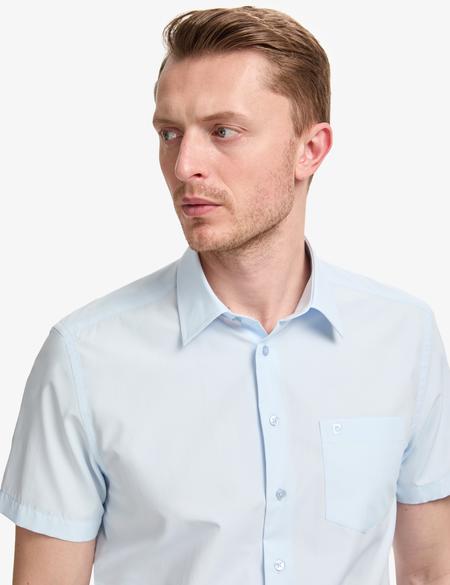 Açık Mavi Regular Fit Kısa Kollu Gömlek - 50325339005