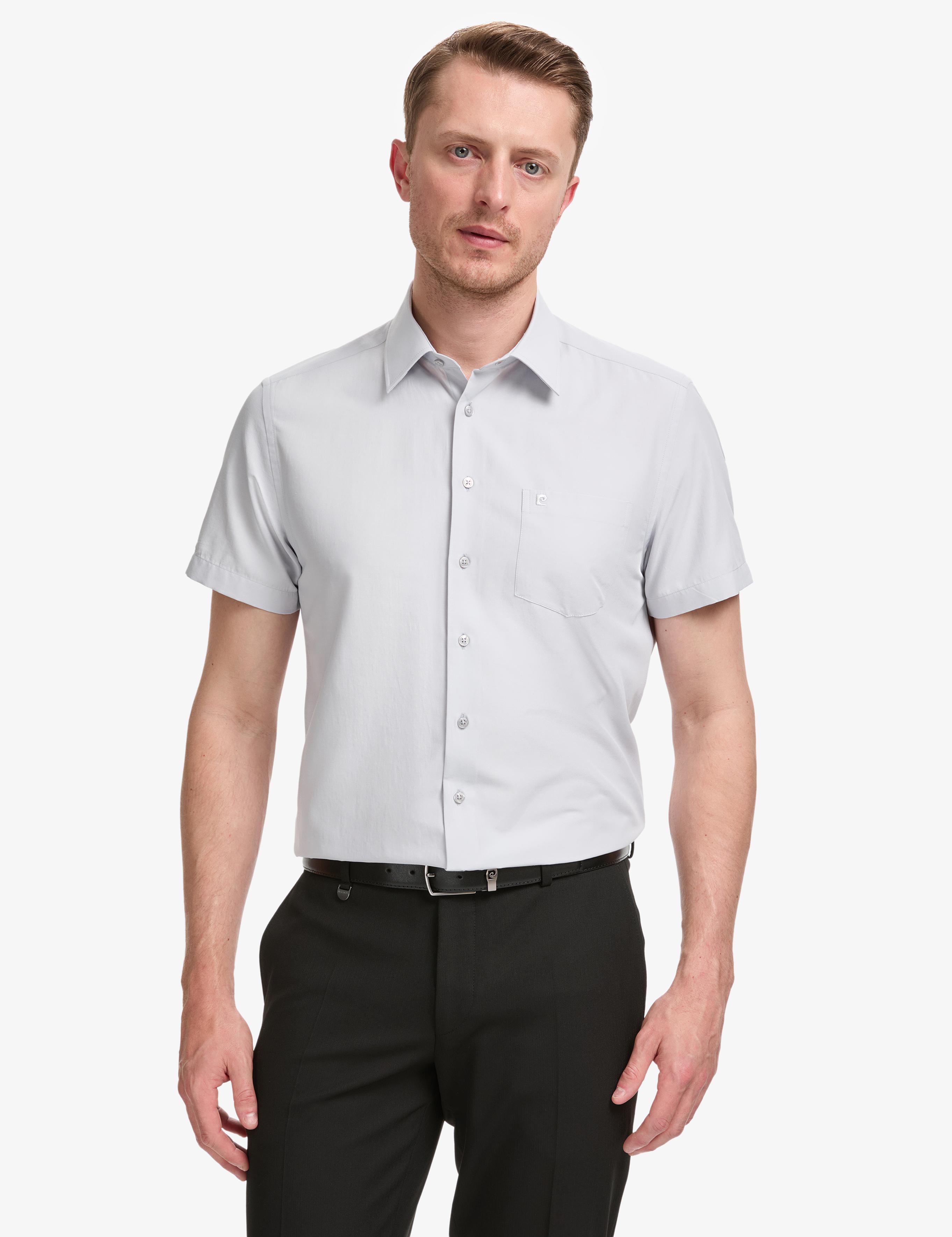 Açık Gri Regular Fit Kısa Kollu Gömlek