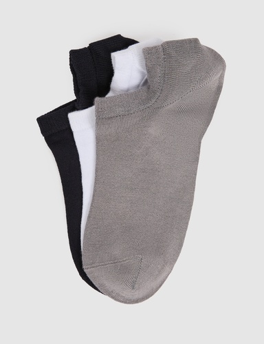 Gri 3'lü Bambu Karışımlı Çorap