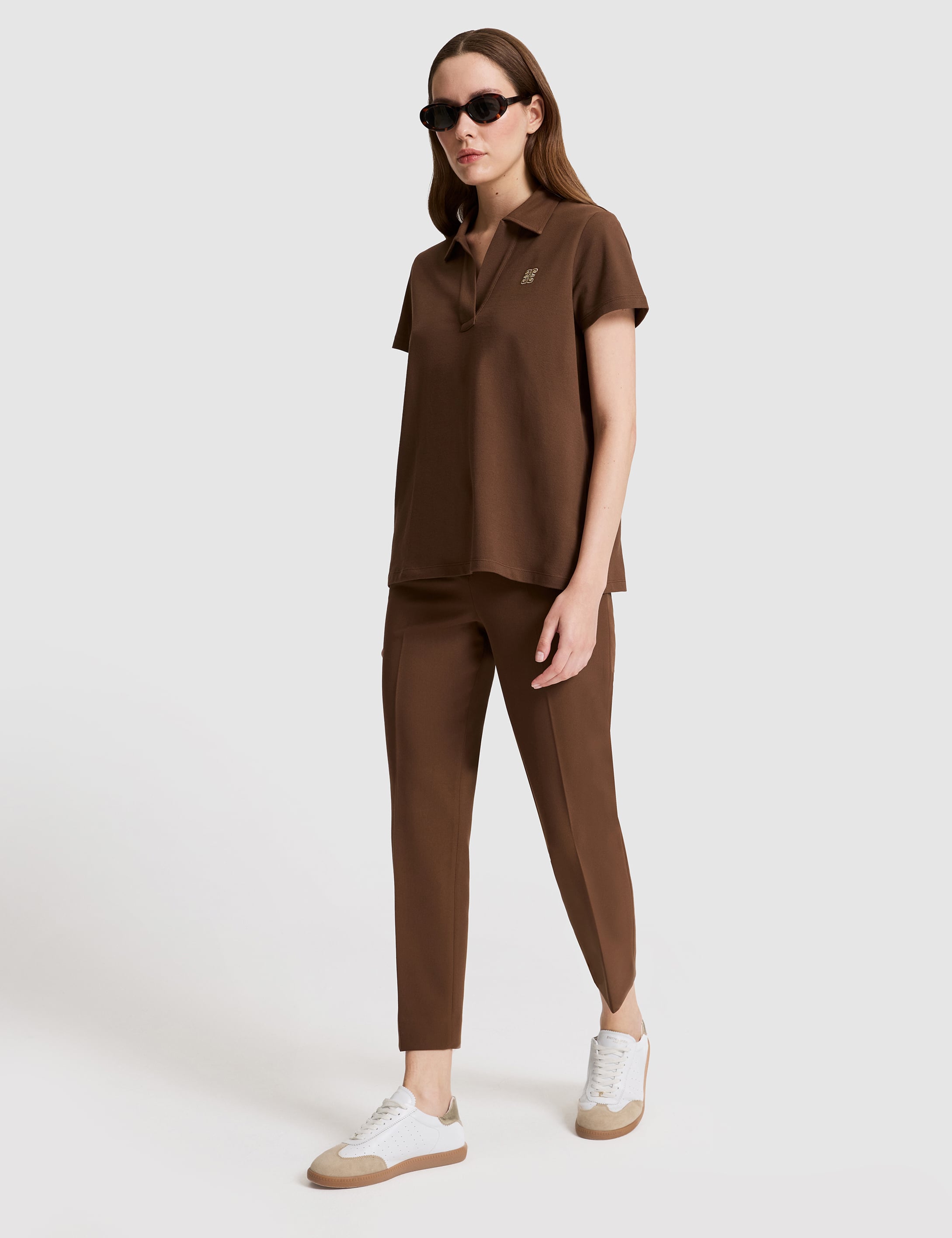 Kahverengi Carrot Fit Kumaş Pantolon