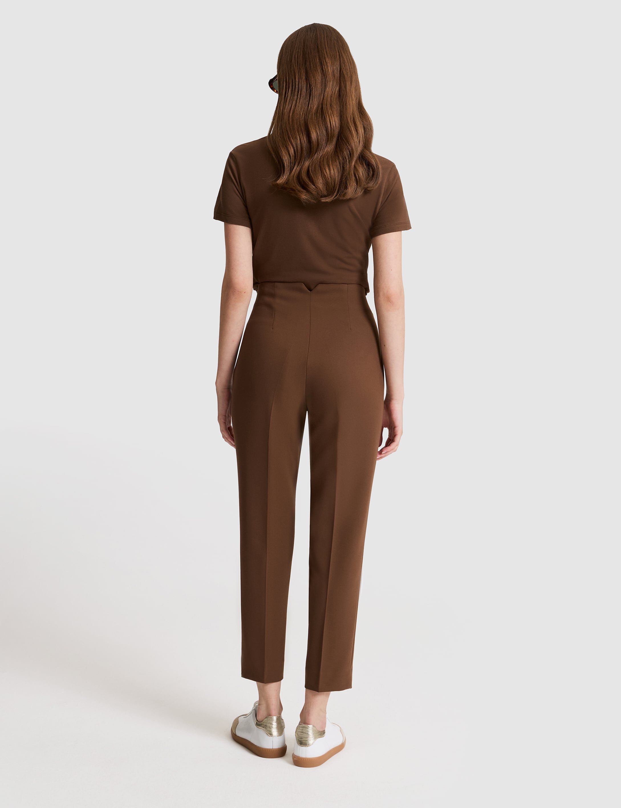 Kahverengi Carrot Fit Kumaş Pantolon