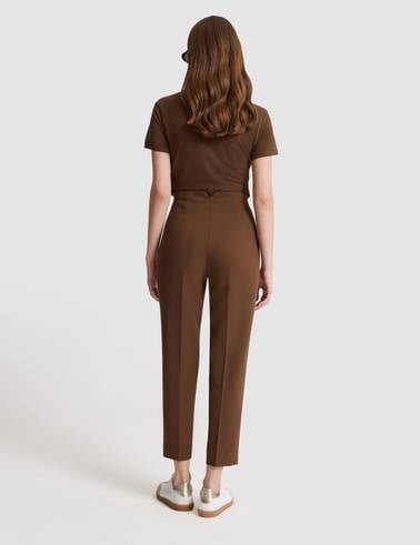 Kahverengi Carrot Fit Kumaş Pantolon
