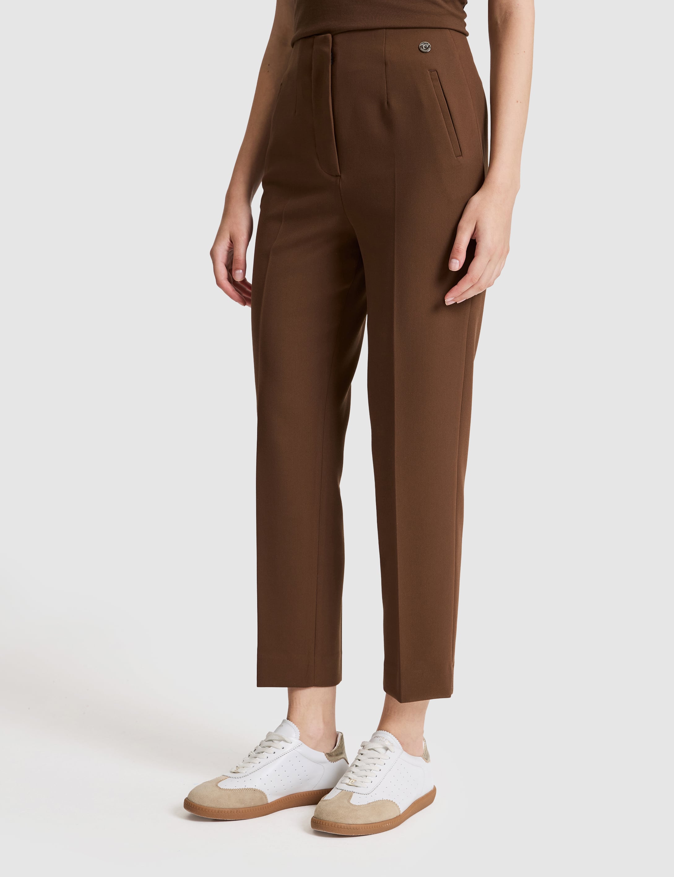 Kahverengi Carrot Fit Kumaş Pantolon