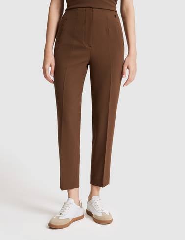 Kahverengi Carrot Fit Kumaş Pantolon