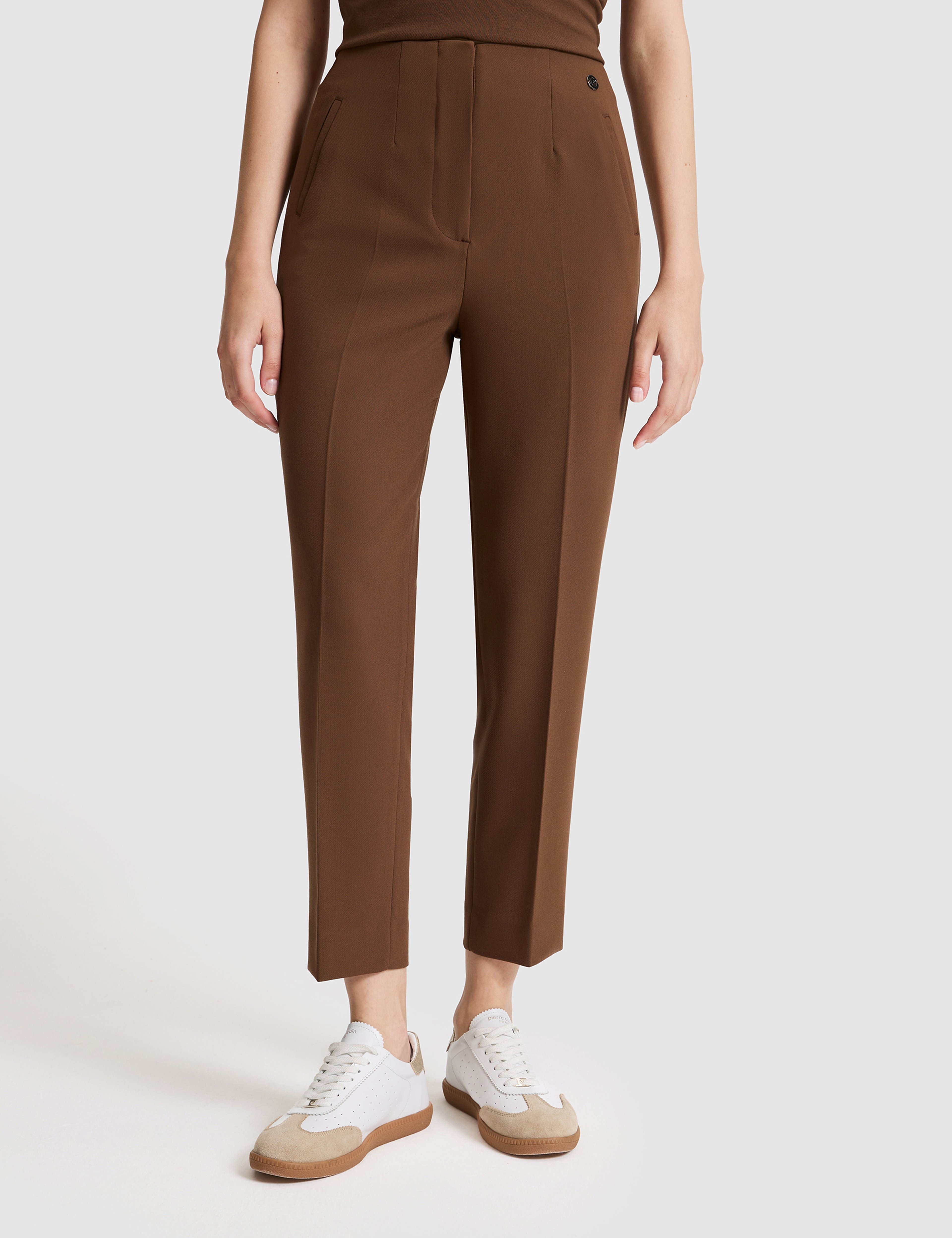 Kahverengi Carrot Fit Kumaş Pantolon