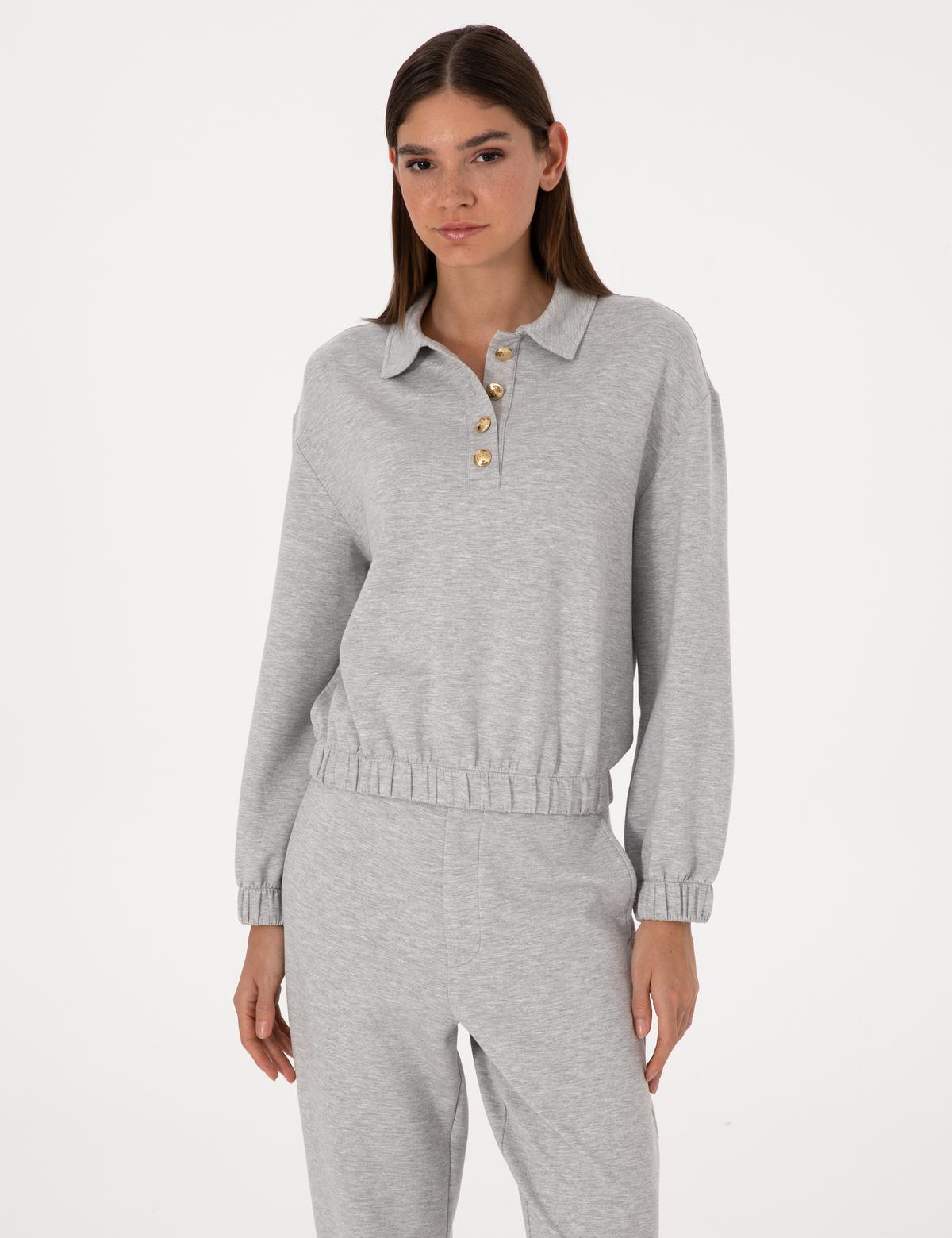 Gri Melanj Oversize Sweatshirt
