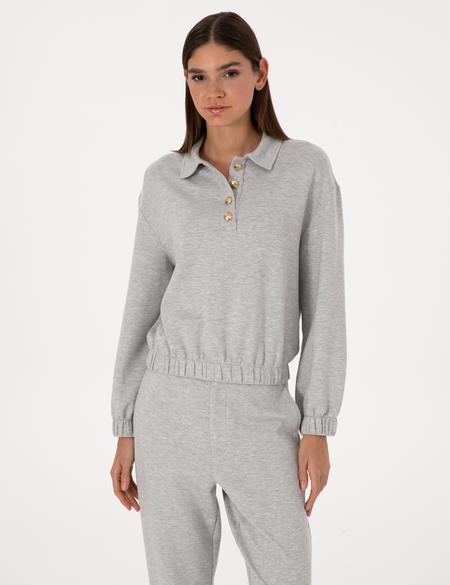 Gri Melanj Oversize Sweatshirt - 50309070014