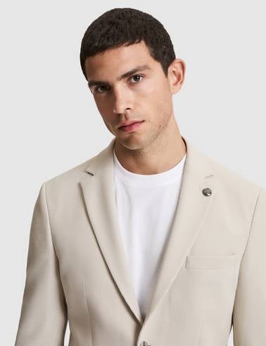 Bej Slim Fit Ceket