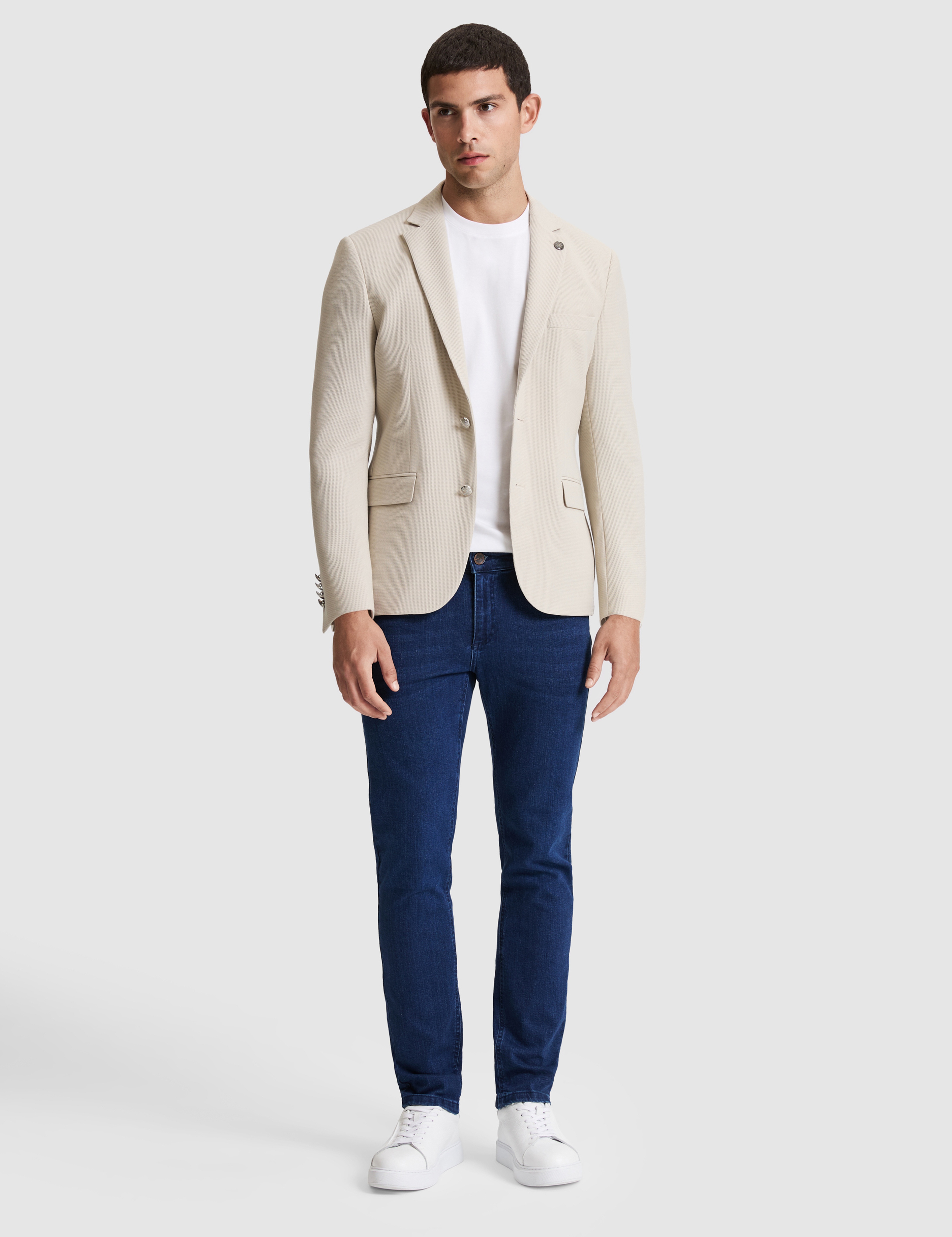 Bej Slim Fit Ceket - Image 4