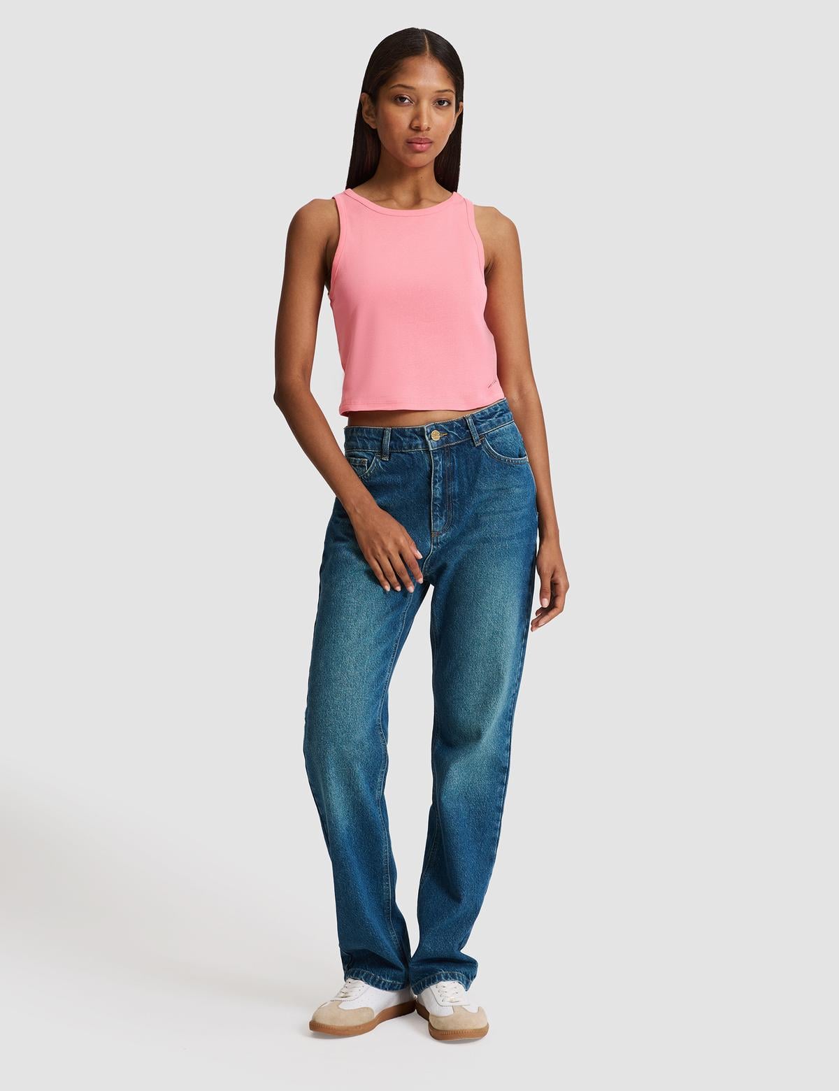 Pembe Ex. Slim Fit Crop Tişört - 50305750012