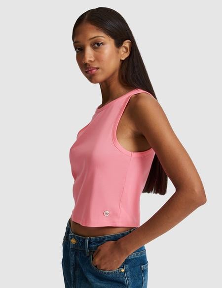 Pembe Ex. Slim Fit Crop Tişört - 50305750012