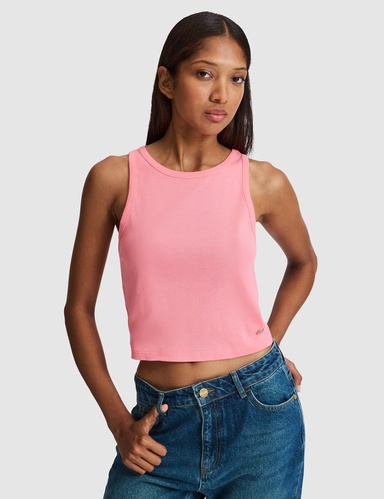 Pembe Extra Slim Fit Crop Tişört