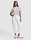 Beyaz Mom High Waist Fit Jean Pantolon