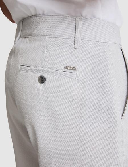 Gri Slim Fit Gofre Dokuma Şort - 50309644002