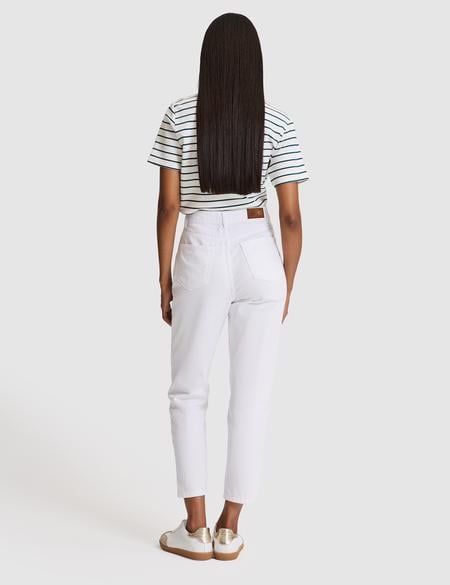 Beyaz Mom High Waist Fit Jean Pantolon - 50313234011