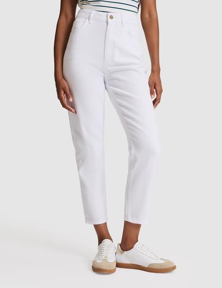Beyaz Mom High Waist Fit Jean Pantolon - 50313234011