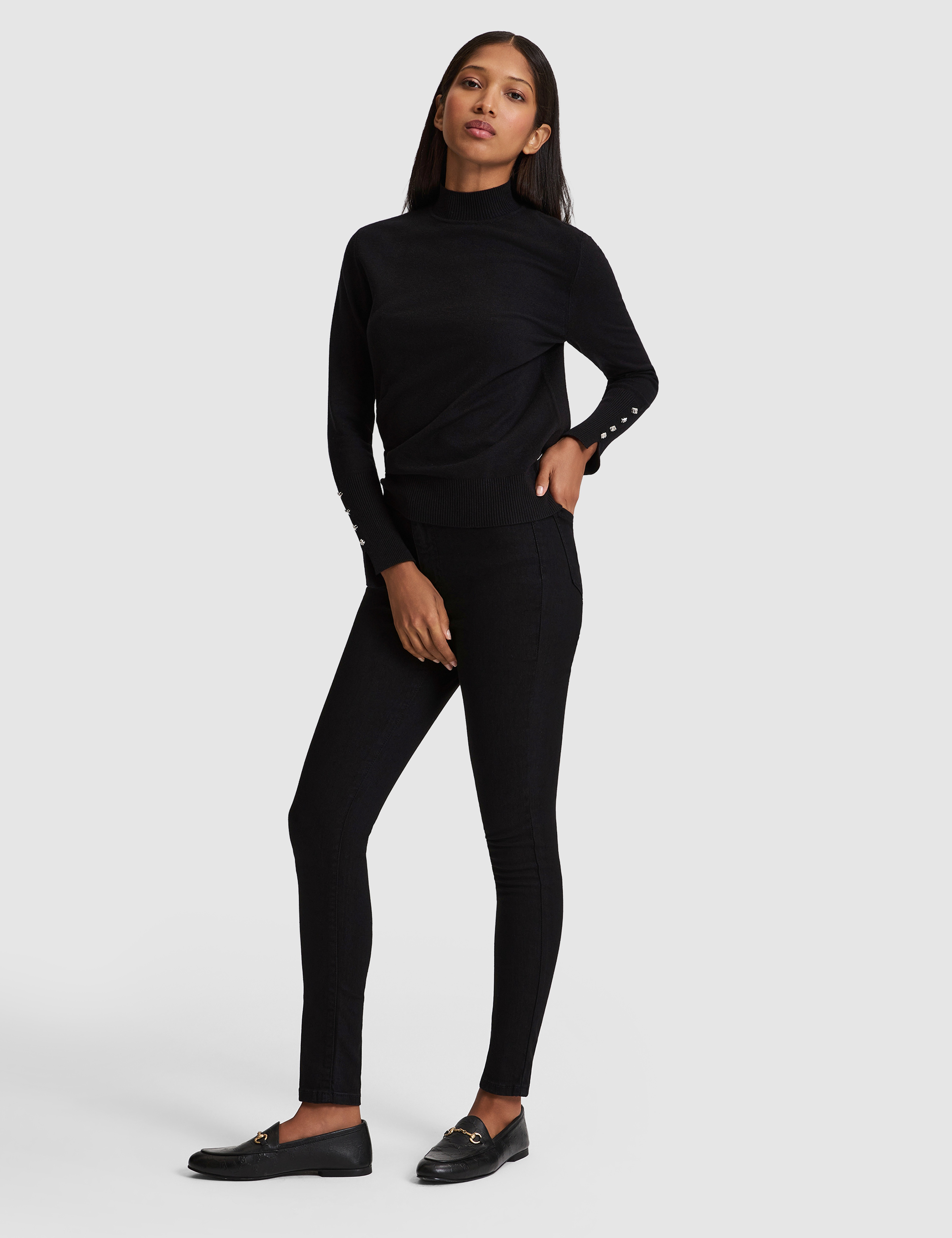 Siyah Skinny Fit Jean Pantolon - Image 3