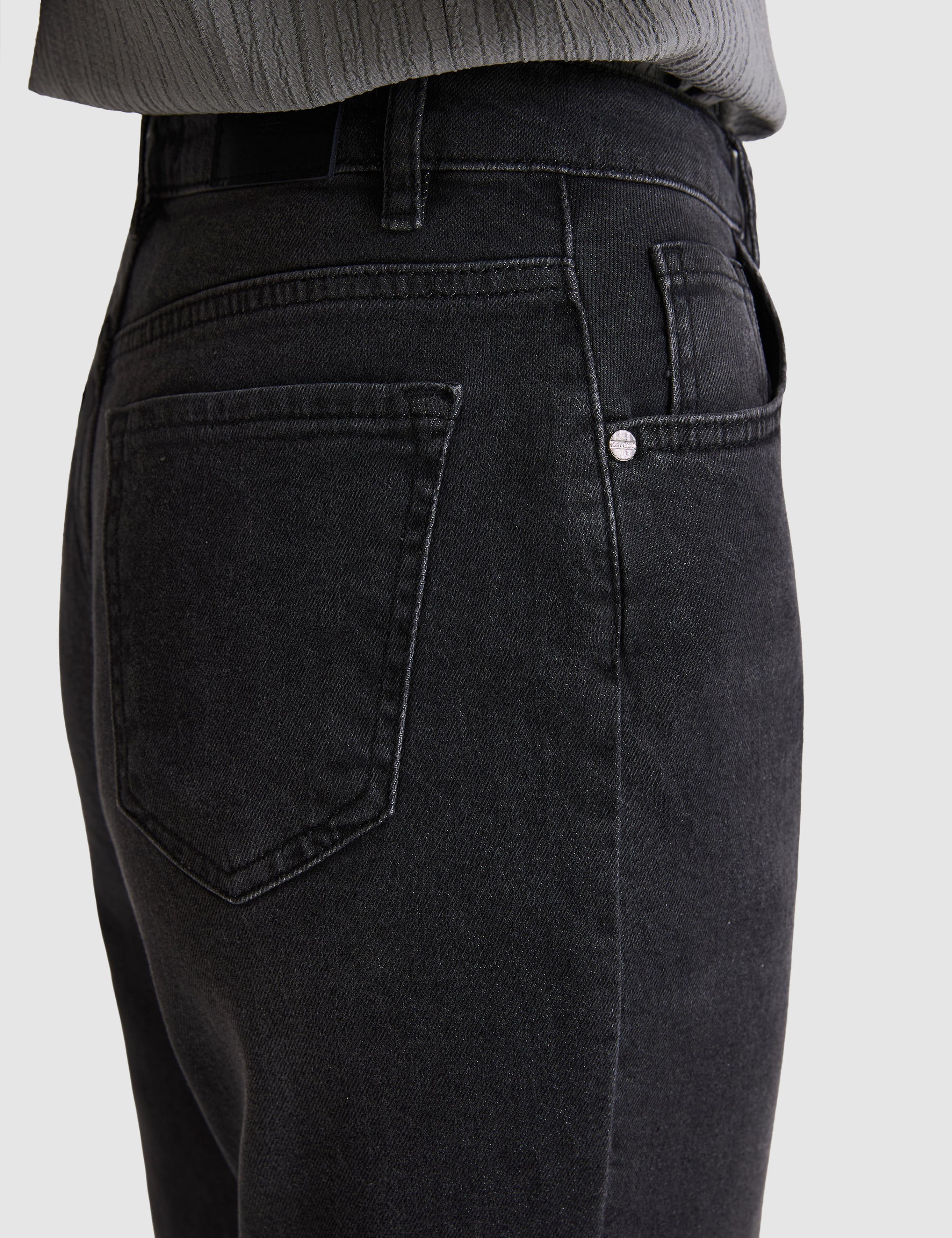 Antrasit Mom High Waist Fit Jean Pantolon