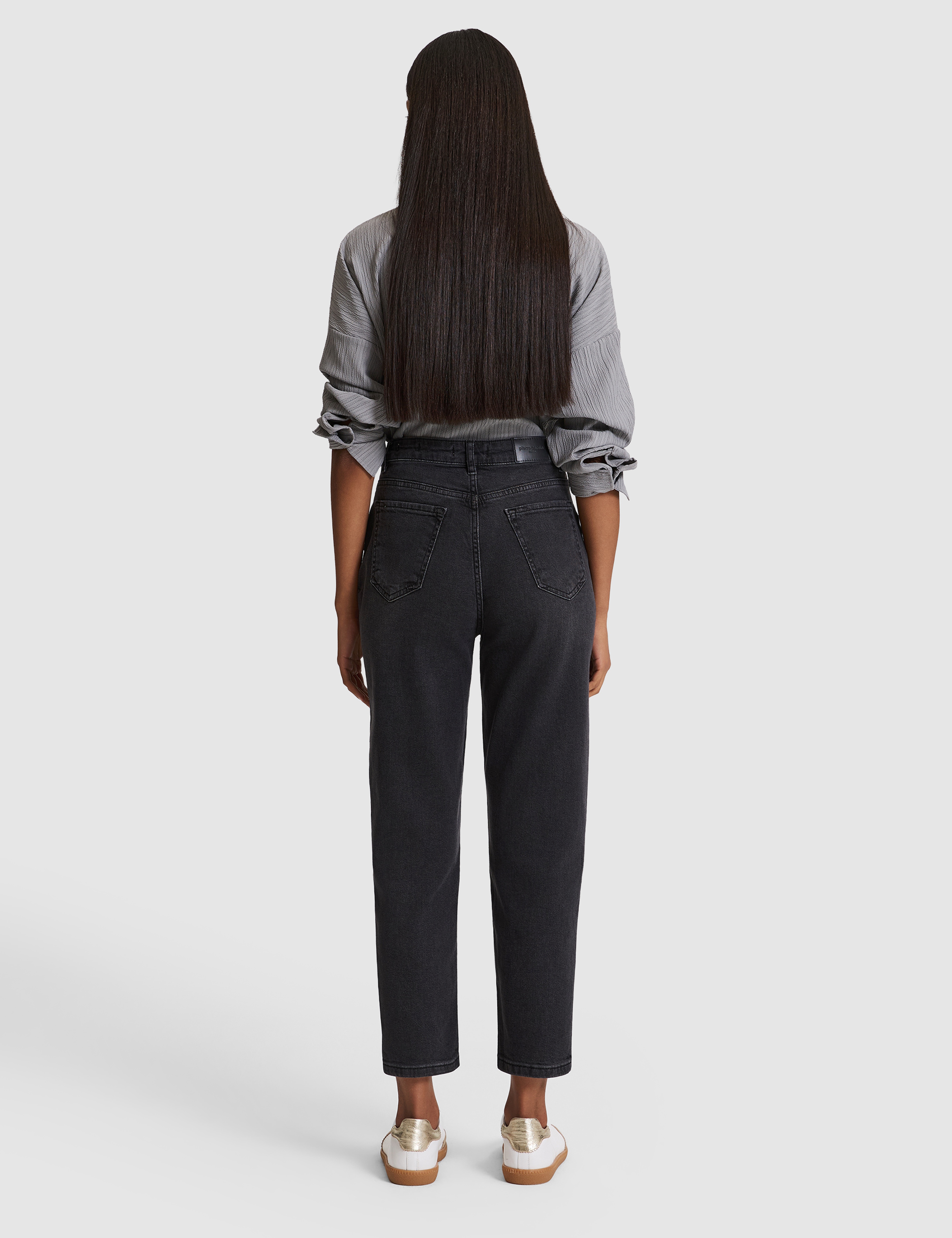 Antrasit Mom High Waist Fit Jean Pantolon - Image 5