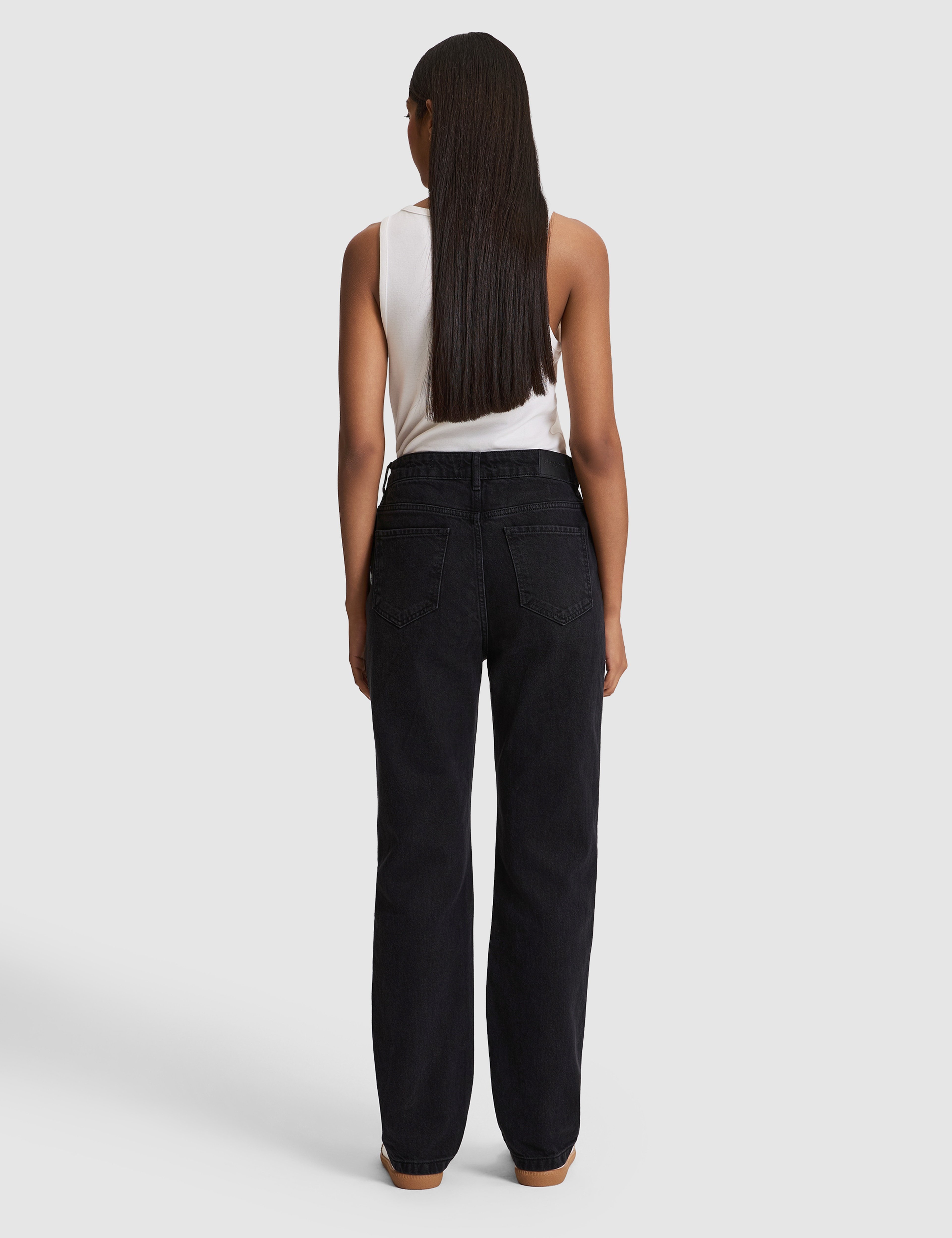 Siyah Straight Fit Jean Pantolon