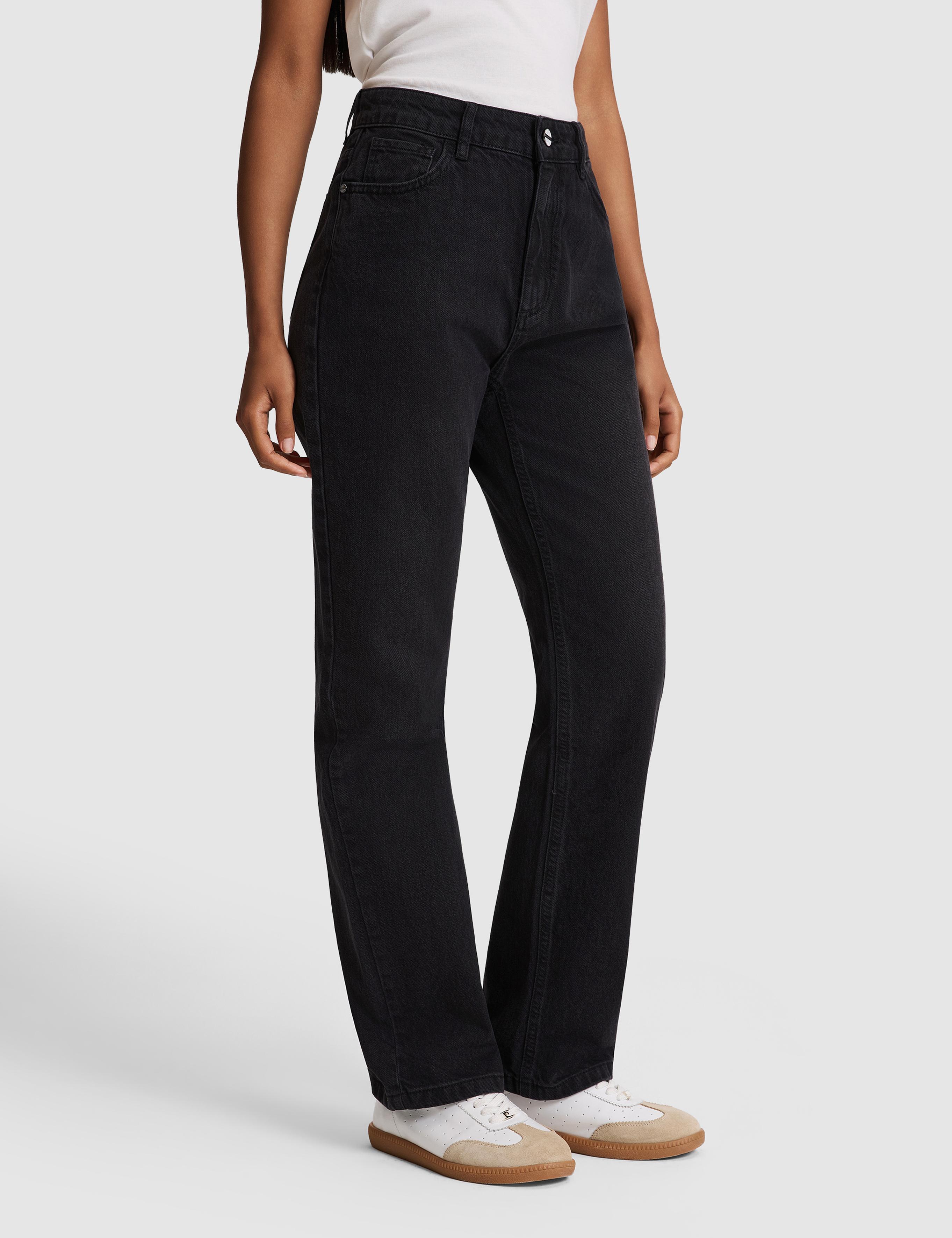 Siyah Straight Fit Jean Pantolon