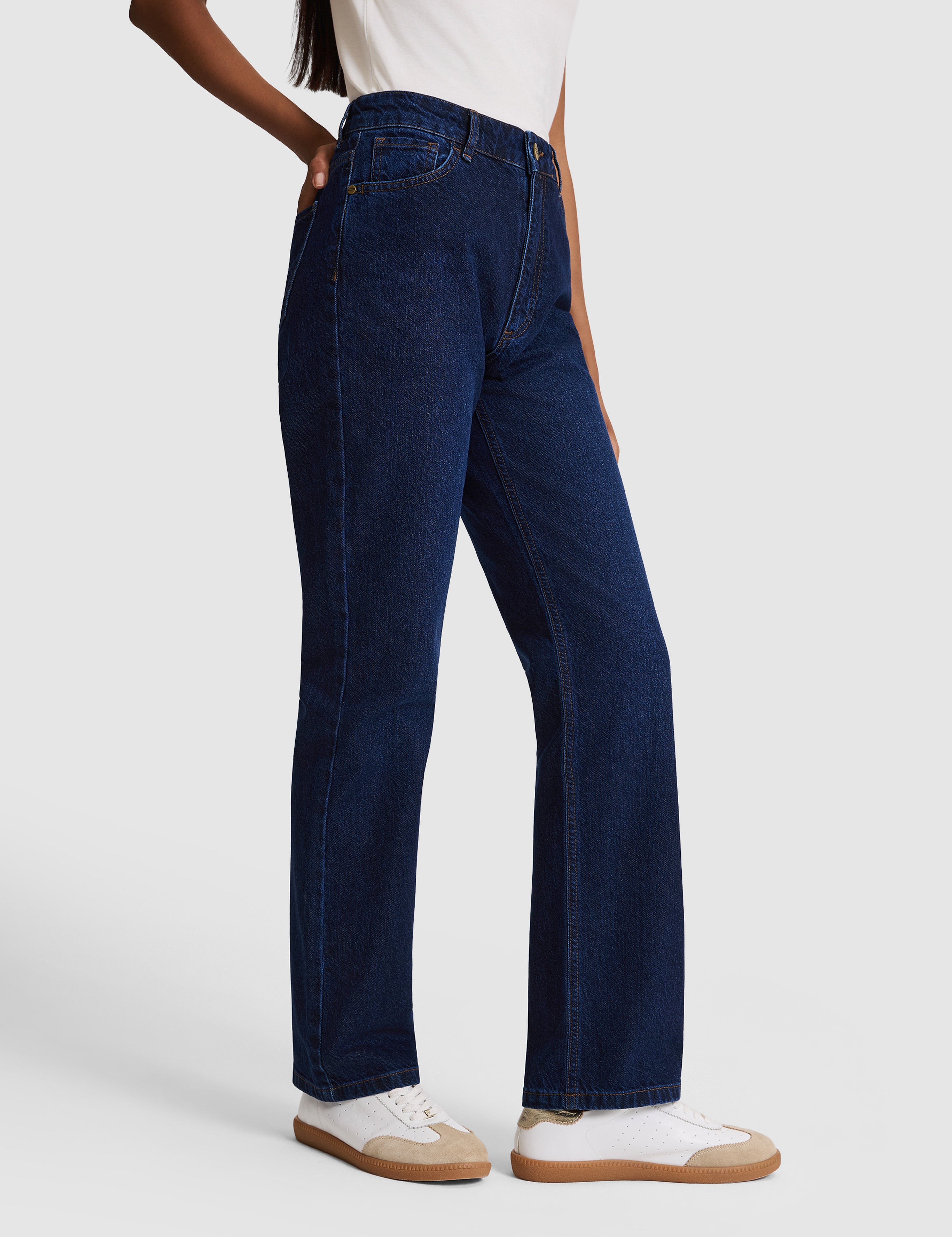 Lacivert Straight Fit Jean Pantolon