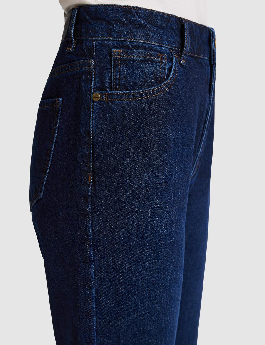 Lacivert Straight Fit Jean Pantolon