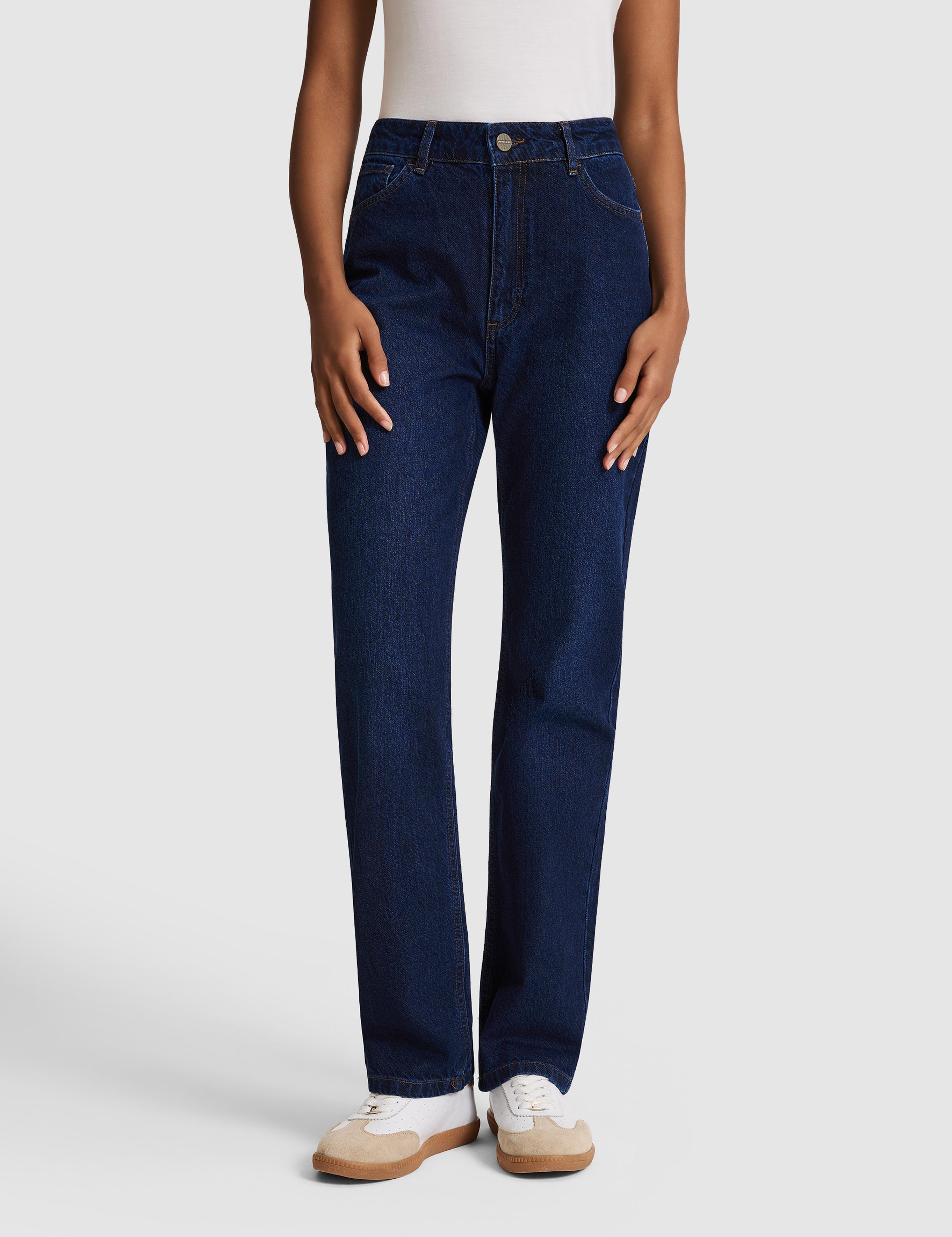 Lacivert Straight Fit Jean Pantolon