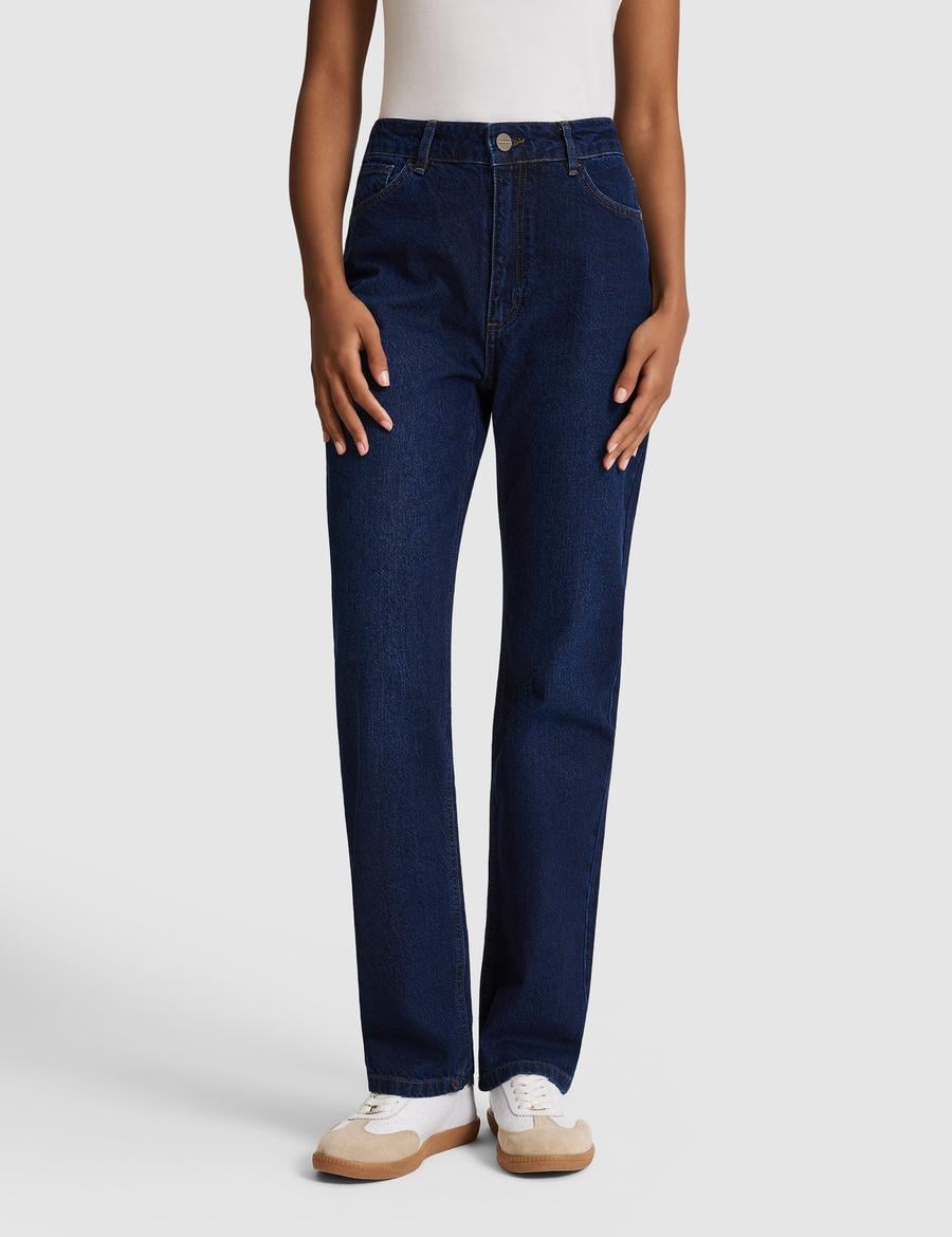 Lacivert Straight Fit Jean Pantolon